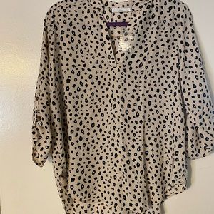 Lush Warren Split Neck Blouse